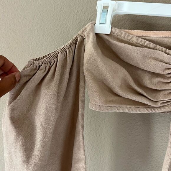 PrettyLittleThing Tan Crop Top and Skirt Set - Picture 4 of 13